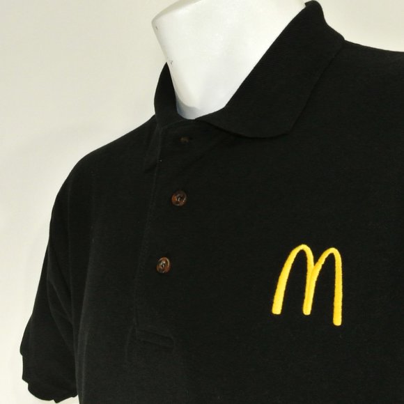 McDonald's Other - McDONALD'S Fast Food Employee Uniform Polo Shirt Black NEW Size L Large